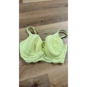 Cacique Lime Green Lace Trim Full Coverage Underwire Bra 38F